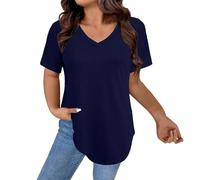 T Shirt Donna Manica Corta Classica Comoda Estive Oversize Tee Top Casual Leggera Firmate Elegante T Shirt Curvy Vintage Taglie Forti Maglietta Da Donna Cotone Manica Corta Larghe Elasticizzato Maglia