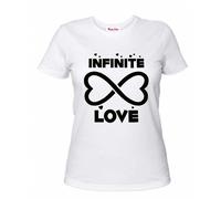 t-shirt donna manica corta scritta infinite love regalo san valentino infinito