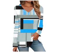 T Shirt Donna Manica Lunga Oversize Casual Elegante Comoda Tee Top Firmate Scollo a V Leggera Estive Magliette Cotone Elasticizzato Bianca Maglia Basic Maniche Lunghe Taglie Forti Curvy Tee Bluse