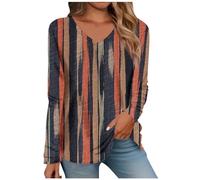 T Shirt Donna Manica Lunga Oversize Casual Elegante Comoda Tee Top Firmate Scollo a V Leggera Estive Magliette Cotone Elasticizzato Bianca Maglia Basic Maniche Lunghe Taglie Forti Curvy Tee Bluse