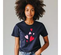 T-Shirt Donna Maniche Corte BACK MANY HEARTS Colore Blu Marino