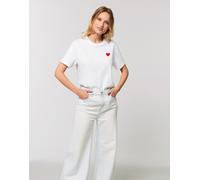 T-Shirt Donna Maniche Corte Colore Bianco DISEGNO PICCOLO CUORE