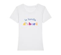 T-Shirt Donna Maniche Corte Colore Bianco LA FAMIGLIA PRIMA DI TUTTO