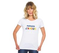 T-Shirt Donna Maniche Corte Colore Bianco MARRAINE D'AMOUR COLORATA WAF