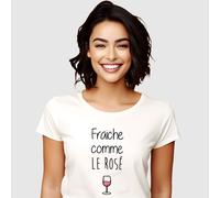 T-Shirt Donna Maniche Corte FRAÎCHE COME IL ROSÉ Colore Bianco