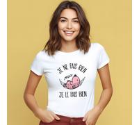 T-Shirt Donna Maniche Corte JE NE FAIS RIEN MA MA LO FACCIO BENE Colore Bianco