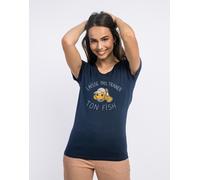 T-Shirt Donna Maniche Corte LAISSE PAS TRAINER IL TUO FISH Colore Blu Marino