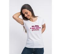 T-Shirt Donna Maniche Corte MA FIGLIA HA UNA MADRE GENIALE Colore Bianco