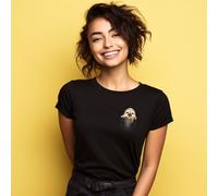 T-Shirt Donna Maniche Corte POCKET SLOTH Colore Nero