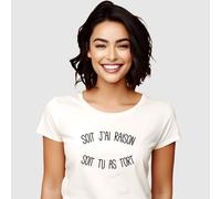 T-Shirt Donna Maniche Corte SOIT HO RAGIONE SOIT HAI TORTO Colore Bianco