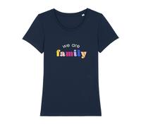 T-Shirt Donna Maniche Corte WE ARE FAMILY Colore Blu Marino