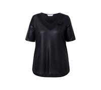 T-shirt donna MIAMODA taglie forti con spilla linea A maglia lucida
