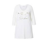 T-shirt donna MIAMODA taglie forti dichiarazione metallizzata 3 4 maniche 836151