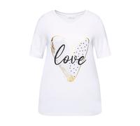 T-shirt donna MIAMODA taglie forti linea A LOVE cuore mezza manica 83384