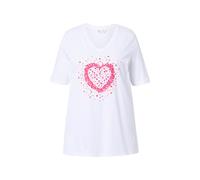 T-shirt donna MIAMODA taglie forti linea A stampa cuore 839085