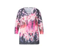 T-shirt donna MIAMODA taglie forti modello batik con cuori e glitter 837236