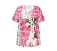 T-shirt donna MIAMODA taglie forti stampa floreale mezza manica 833954