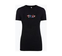 T-shirt Donna Nera Cotone Girocollo Black Tropics Taglia S