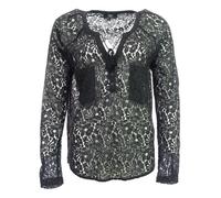 T-shirt donna nera LE TEMPS DES CIRISES top pizzi HAKALACE taglia L