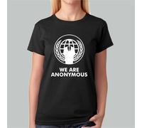 T-Shirt Donna o Bambina ANONYMOUS expect us hacker bianca o nera idea regalo