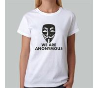 T-Shirt Donna o Bambina ANONYMOUS expect us hacker bianca o nera idea regalo