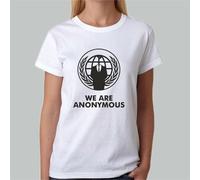 T-Shirt Donna o Bambina ANONYMOUS expect us hacker bianca o nera idea regalo