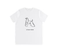 T-shirt DONNA ORIGAMI DOG AFGHAN HOUND cane LEVRIERO AFGHANO cotone biologico