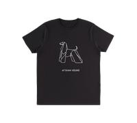T-shirt DONNA ORIGAMI DOG AFGHAN HOUND cane LEVRIERO AFGHANO cotone biologico