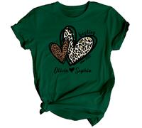 T-Shirt Donna Personalizzata Cuori Leopardati Best Friends Day Bestie BFF...