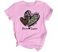T-Shirt Donna Personalizzata Cuori Leopardati Best Friends Day Bestie BFF...