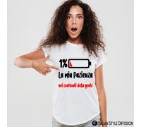 T-shirt donna personalizzata la mia pazienza nei confronti della gente