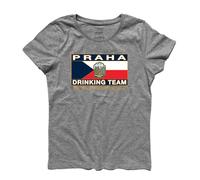 T-shirt donna PRAGA PRAHA DRINKING TEAM birra beer Repubblica Ceca
