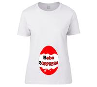 T-SHIRT DONNA PREMAMAN BEBE BEBè SORPRESA UOVO OVETTO MAGLIETTA PERSONALIZZATA