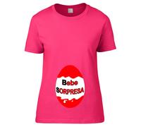 T-SHIRT DONNA PREMAMAN BEBE BEBè SORPRESA UOVO OVETTO MAGLIETTA PERSONALIZZATA