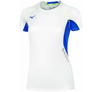 Mizuno Premium JPN Tee (W) T Shirt, Bianco/Blu Reale, S Donna