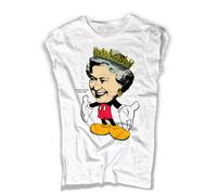 T-shirt donna Regina Elisabetta Topolino Mickey Mouse Elisabeth Queen Highlander