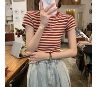 T-shirt donna retr manica corta con righe perfetta per le giornate estive