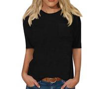 T-Shirt Donna T-Shirt Personalizzata Estivo Running Floreale Top Estivi Termiche Termica Abbigliamento Palestra Fitness Tuniche Estate Vacanza Maglia Cotone Manica Lunga Donna 03-Black L