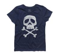 T-shirt donna Teschio Jolly Roger Flag Bandiera Pirata Capitan cartoni anni 80