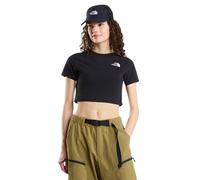 T-shirt The North Face Crop manica corta nero logo bianco donna - M