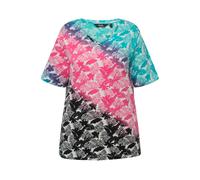 T-shirt donna Ulla Popken taglie forti palme sfumato scollo a V