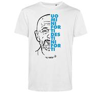 T-Shirt Donna - Uomini Forti Destini Forti - Super vestibilità Top qualità Made in Italy (S, Bianco)