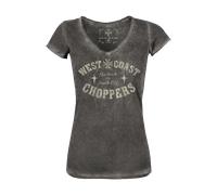 §T-Shirt Donna West Coast Choppers Go Fast V Neck Nera§