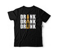 T-Shirt Drink Cocktail Maglietta Birra Divertente Ubriaco Bottiglia con declinazione Inglese (Nero, XL)