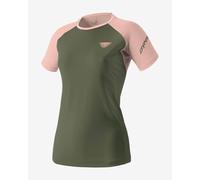 T-shirt Dynafit Alpine Pro manica corta verde oliva rosa chiaro donna - S