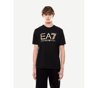 EA7 Uomo T-Shirt con Logo Grande, Black/Gold, S