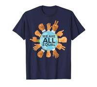 T-Shirt Earth Day, Siamo Tutte Uguali Donne Bambini Ragazzi Ragazze Maglietta, Uomo, Navy, L