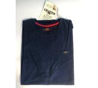 T-Shirt El Charro Rose Blu con Rosa Ricamata