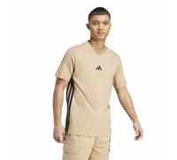 adidas Uomo Essential Three Stripes Single Jersey Tee, Warm Sandstone/Black, M