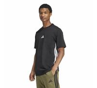Adidas Homme Essential Three Stripes Single Jersey Tee, Black/White, S